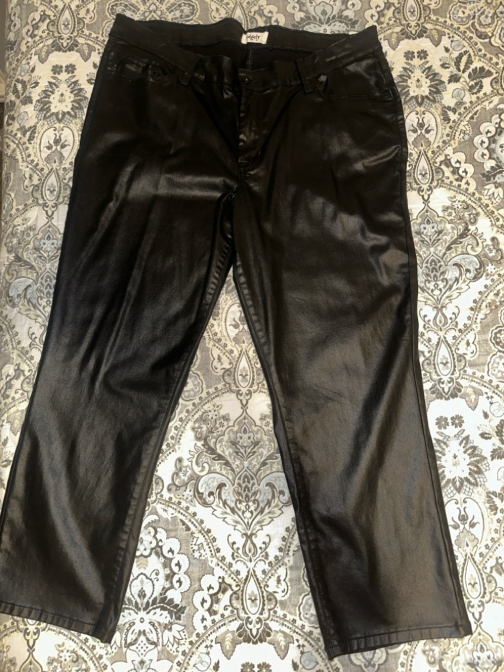 Black Faux Leather Ankle Pants - Women